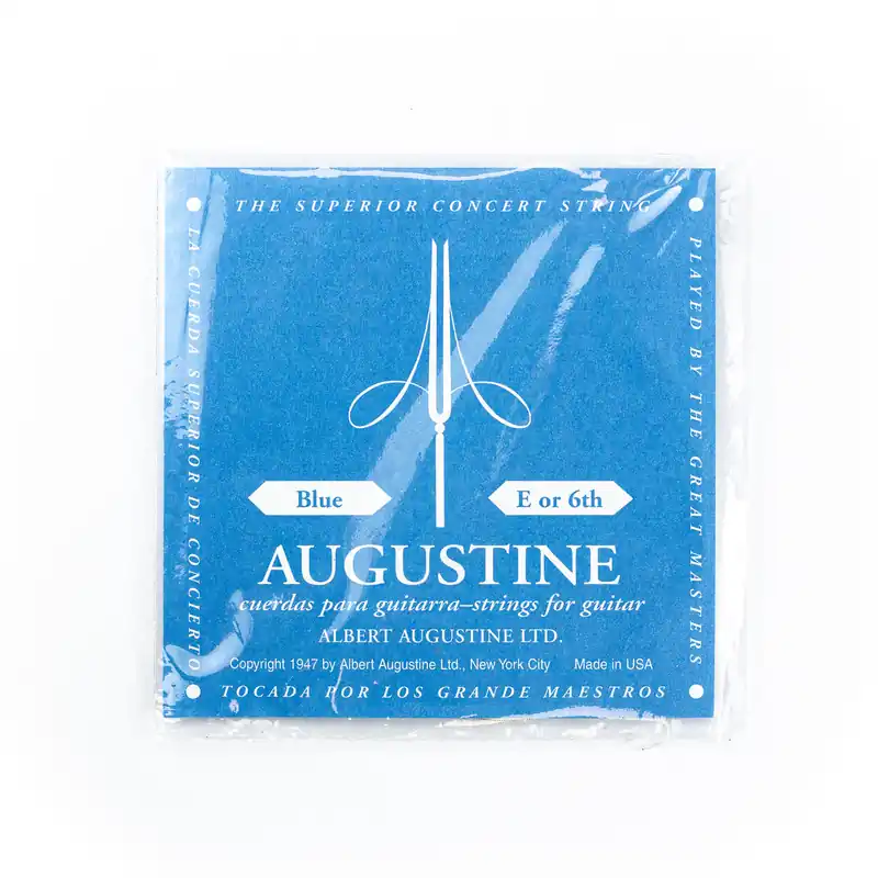 Top Pick Augustine Classic/Blue Silver-Wound E-6th (.045") Classical Guitar Single String, High Tension