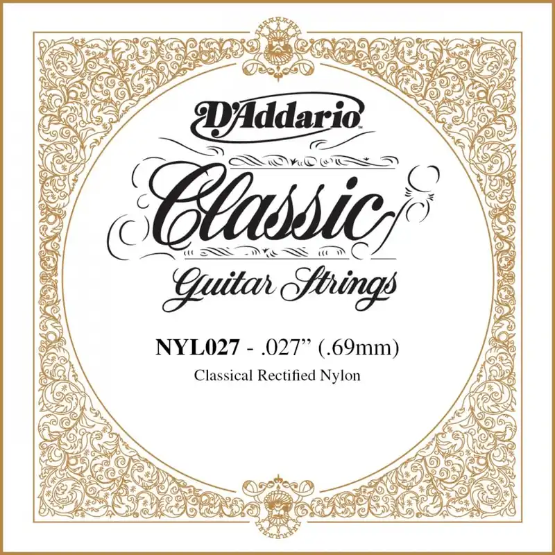 D'Addario Pro-Arté Classics Clear Nylon 27 (.027") Classical Guitar Treble Single String, Tie-End Warranty Included