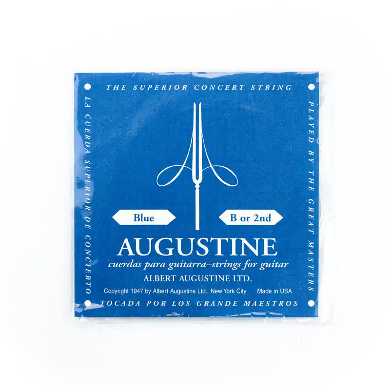 Augustine Classic/Blue Clear Nylon B-2nd (.032) Classical Guitar Single String, Normal Tension Genuine
