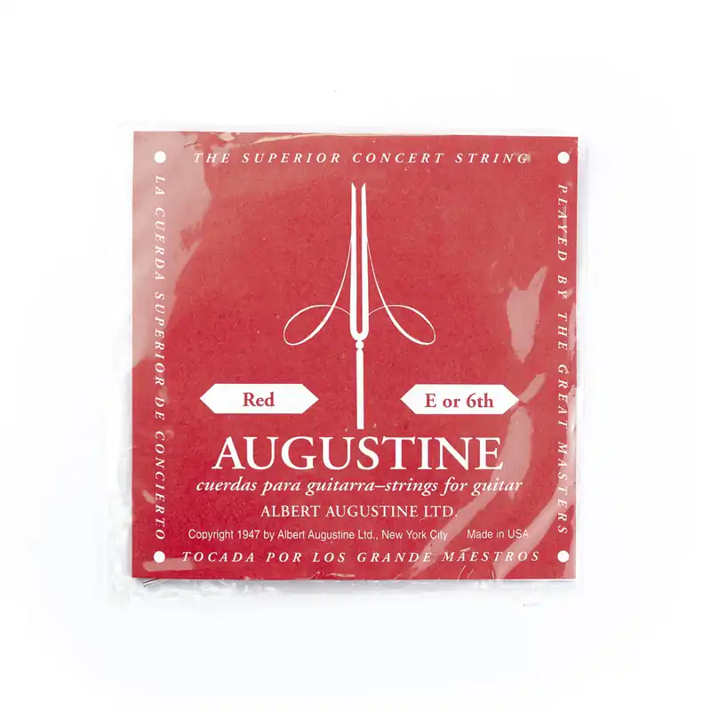 Fast Shipping Augustine Classic/Red Silver-Wound E-6th (.0425") Classical Guitar Single String, Normal Tension