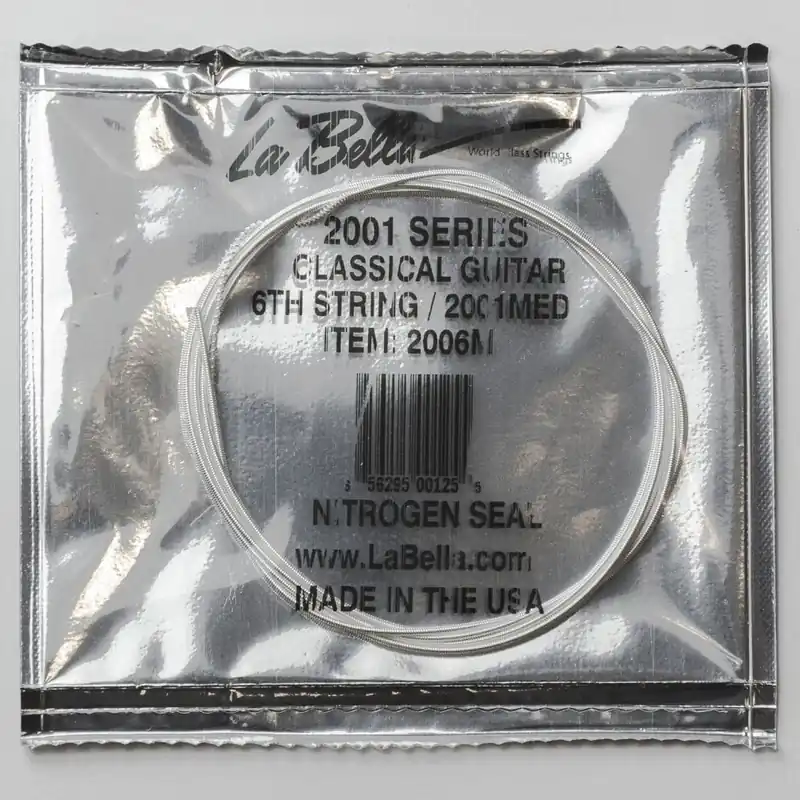 Trusted Brand La Bella Silver-Plated Copper Wound Classical Guitar E-6th Single String, Medium Tension