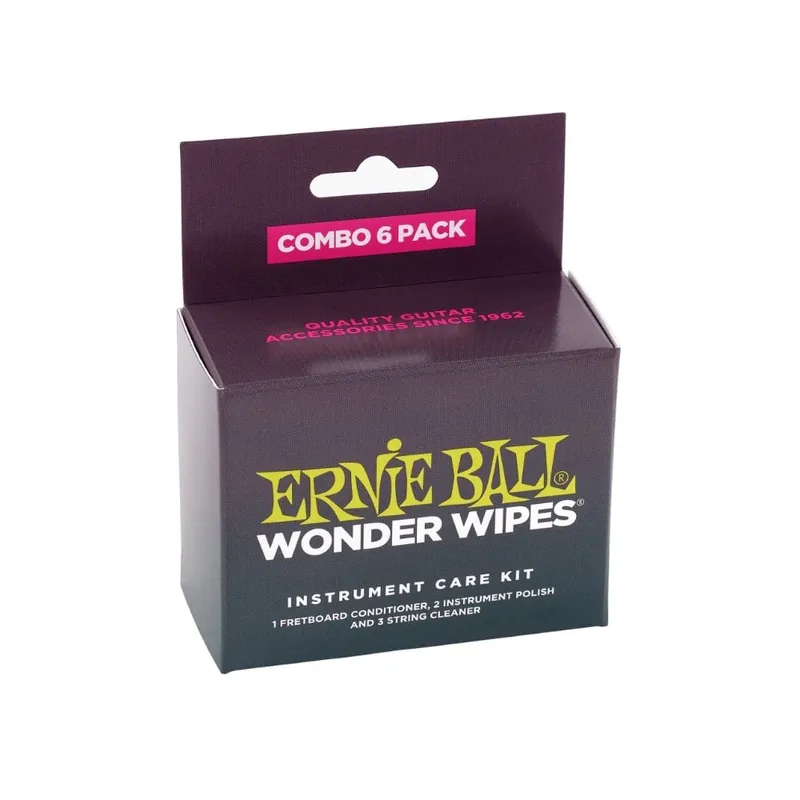 Popular Ernie Ball 4279 Wonder Wipes 6-Pack Combo Pack of Guitar Care Wipes
