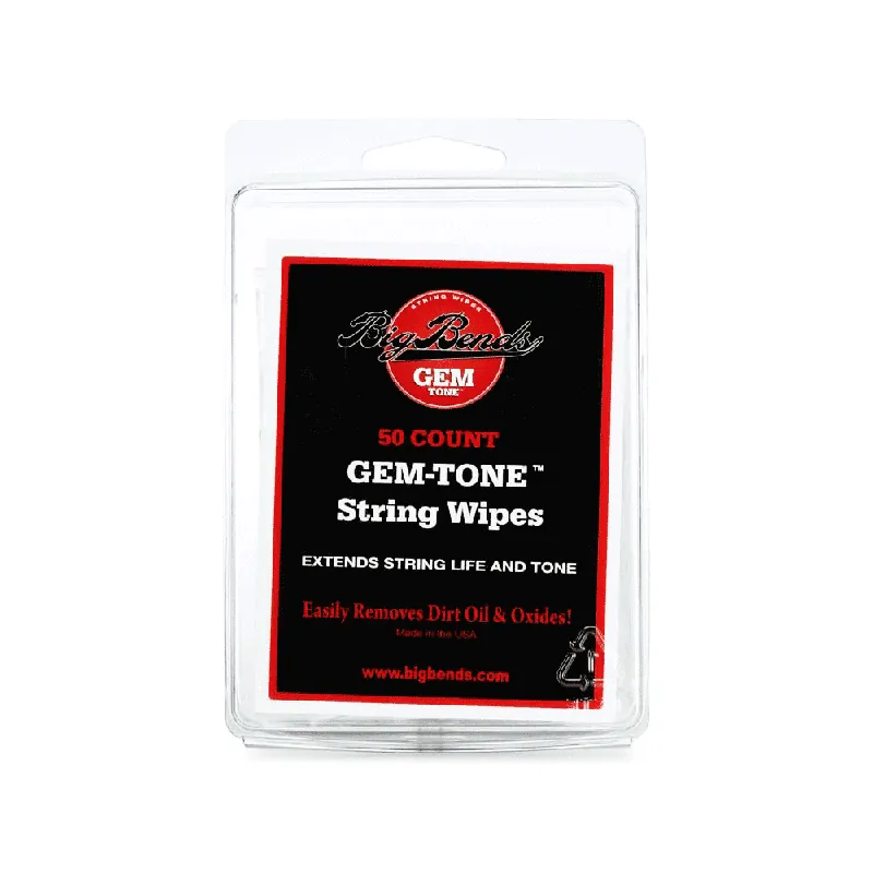 Big Bends GEM-TONE String Cleaner Wipes, 50-Pack Hassle-Free Returns