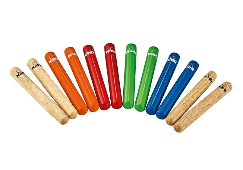 Premium MeinlNino Multi-Coloured Clave Pack, 6 Pairs