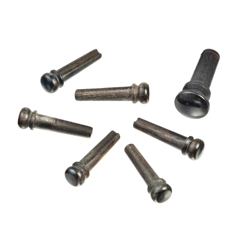 D'Addario Acoustic Guitar Bridge Pin Set, Ebony Budget