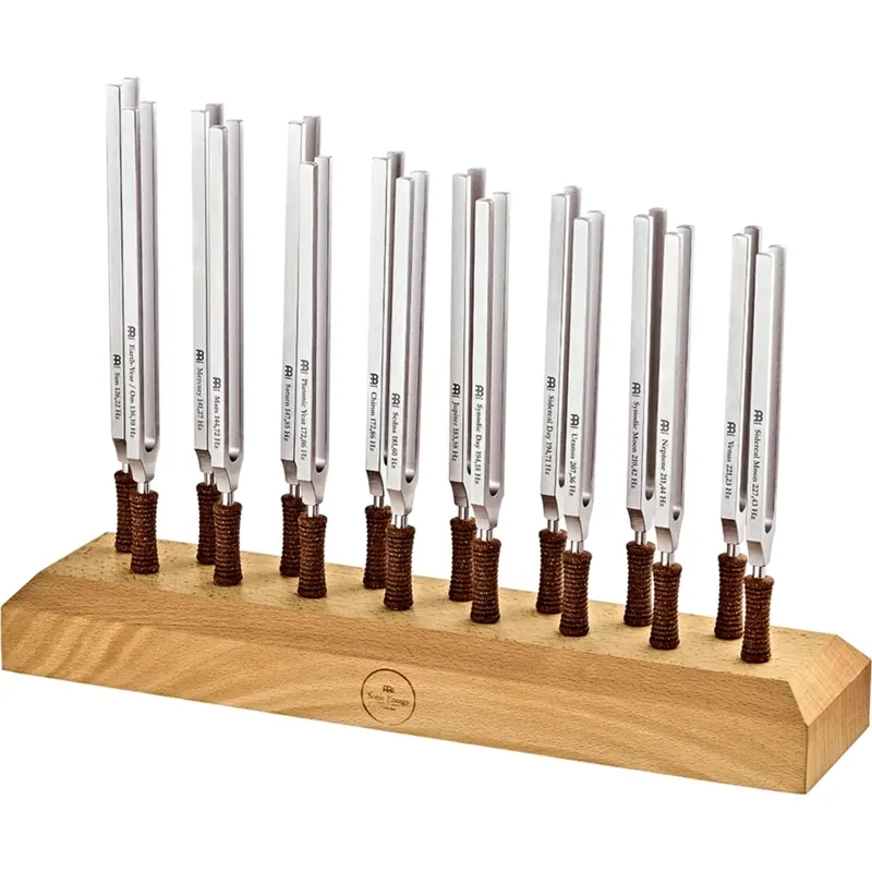 New Arrival MeinlSonic Energy Planetary Tuned Therapy Tuning Fork Set with Holder (16pc)