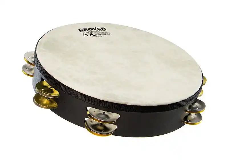 Grover Pro PercussionSX-SB 10'' Double Row Tambourine - Silver/Brass Top Pick