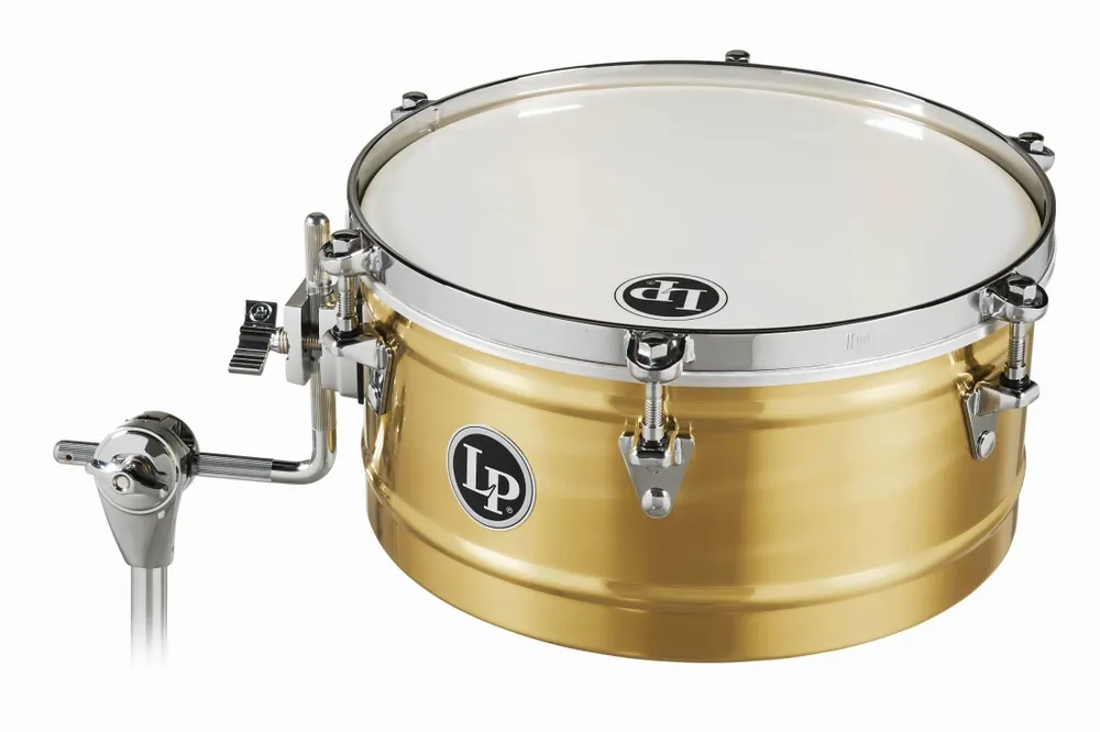 Latin Percussion13'' Brass Timbale with Chrome Hardware and Mount Bracket Crafted