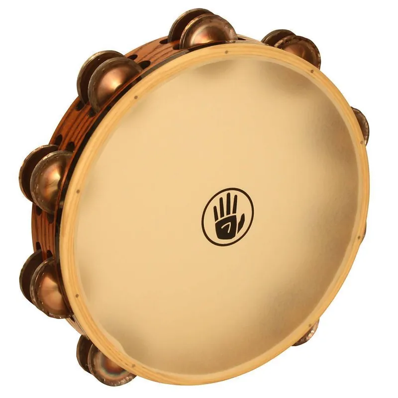 Black SwampDouble Row Tambourine, Chromium 25 Jingles, Calf Head Genuine