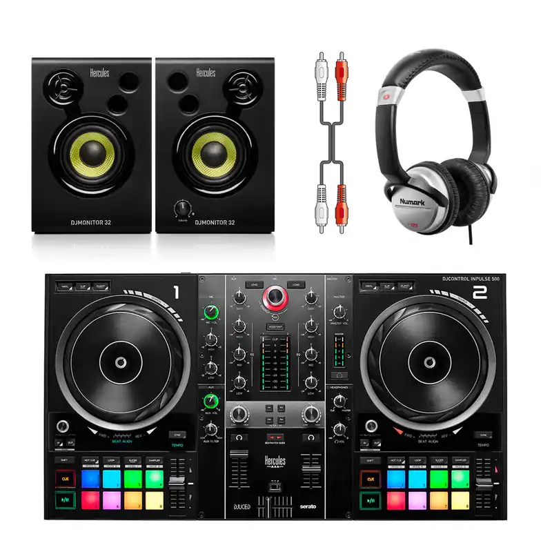 Must Have Hercules DJControl Inpulse 500 + Monitor 32 + HF125 Headphones