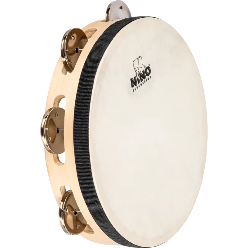 Warranty Included Nino PercussionSingle Row Headed Wood Tambourine - 8''