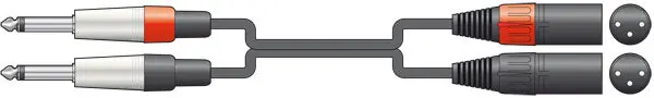Latest Chord 2 x 6.3mm Mono Jack to 2 x XLR M - 1.5m (190034)