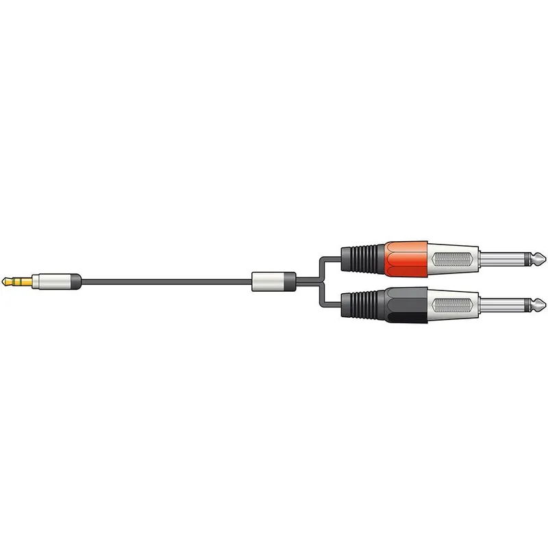 Chord 3.5 Stereo Jack to 2 x 6.3 Mono Jack Lead (190236) Special Discount