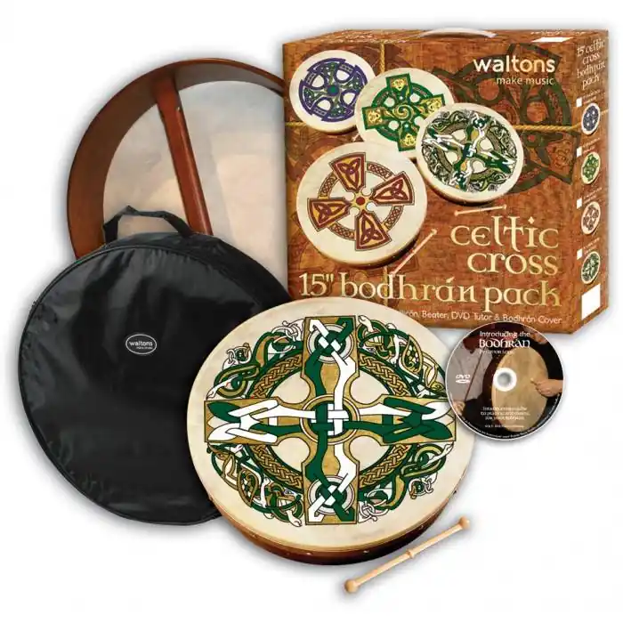 Waltons Irish Music15 Inch Gaelic Cross Bodhran Pack Mega Sale