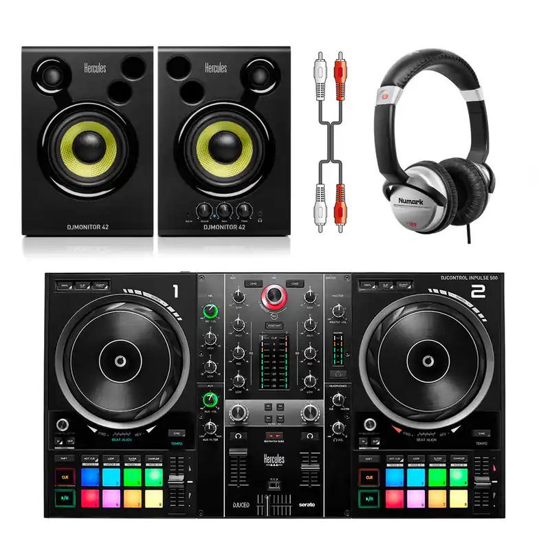High Quality Hercules DJControl Inpulse 500 + Monitor 42 + HF125 Headphones