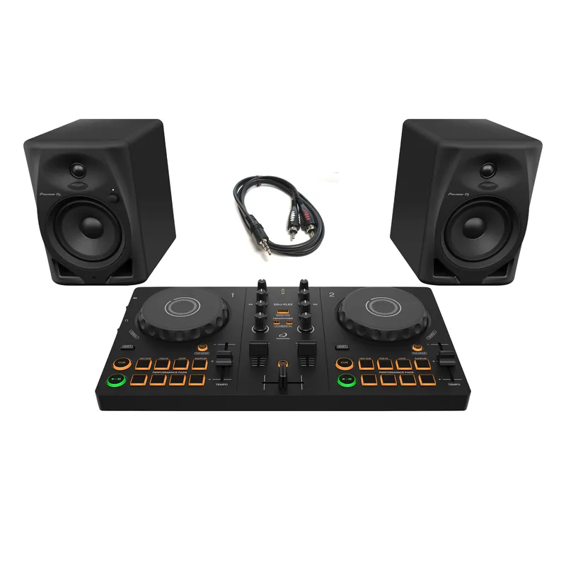 AlphaTheta DDJ-FLX2 + DM50D Bundle Crafted