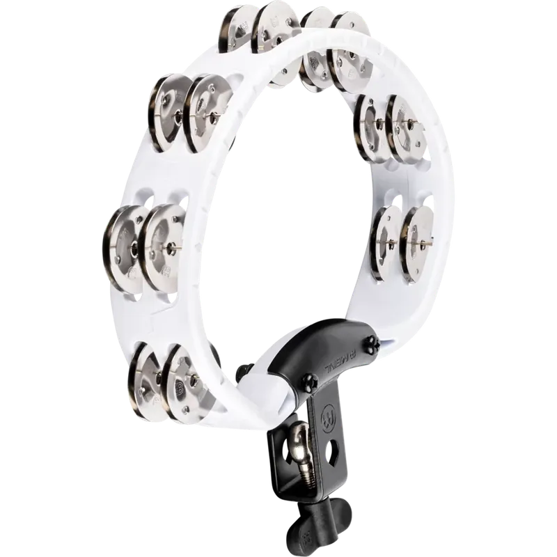 Limited Offer MeinlHeadliner Series Mountable Tambourine with Stainless Steel Jingles - White