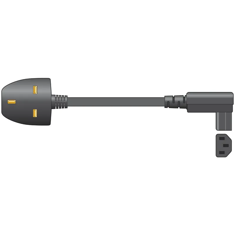 Warranty Included Mercury 10A UK to Right Angle IEC Mains Power Lead 2M (114023)
