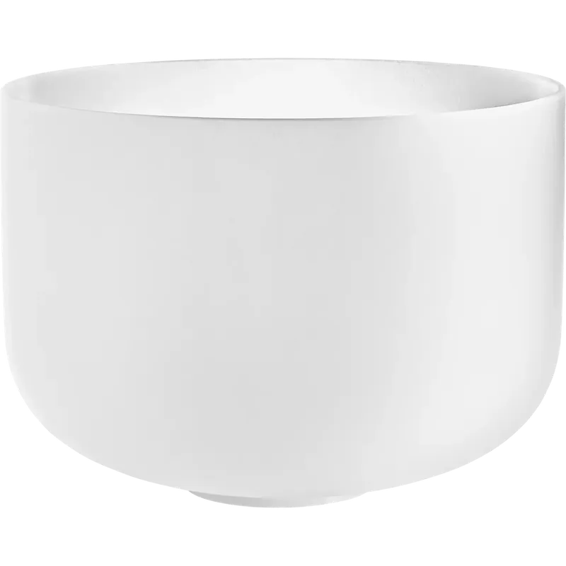 MeinlWhite-Frosted Crystal Singing Bowls, G3 Throat Chakra - 14'' Direct From Factory