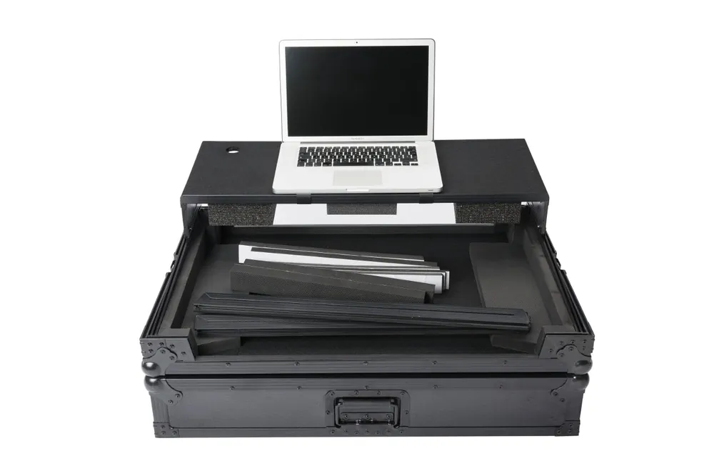 Fan Favorite Magma Multi Format Workstation XXL Plus DJ flight case for large controllers with laptop shelf