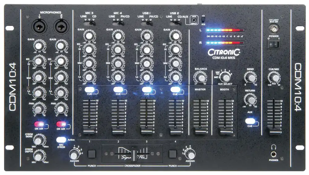 Citronic CDM10:4 MK5 4 Channel USB Mixer (171135) Budget