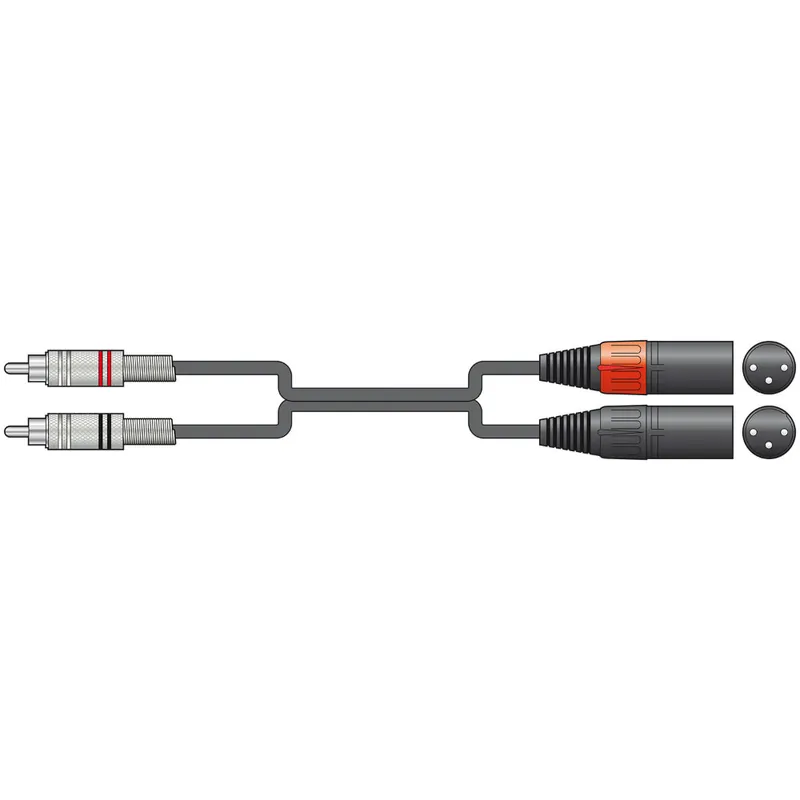 Fan Favorite Chord Twin RCA To Twin XLR Male Cable - 0.75m (190057)