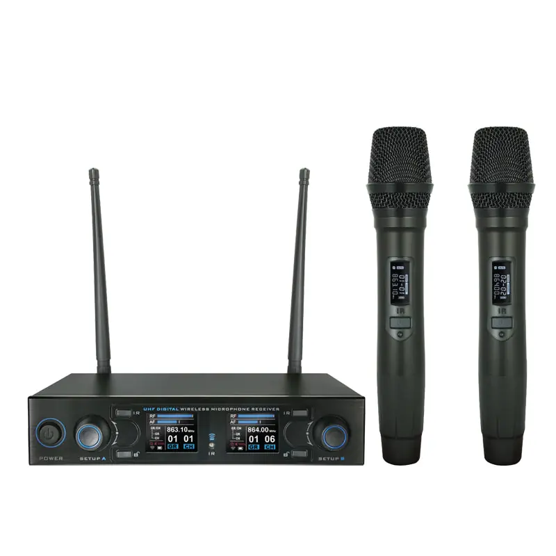 W-AUDIO DM800H Twin Handheld UHF Wireless Mic System (863.0Mhz-865.0Mhz) (MIC78) Time-Limited