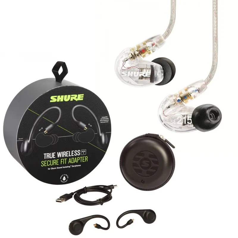 Order Now Shure SE215 Sound Isolating Earphones with True Wireless - Clear