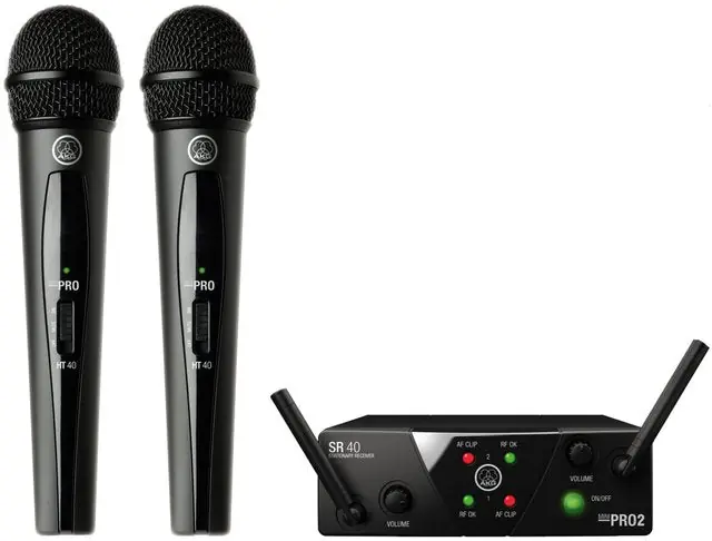 Warranty Included AKG WMS40 Mini Dual Vocal Set Wireless Mic System