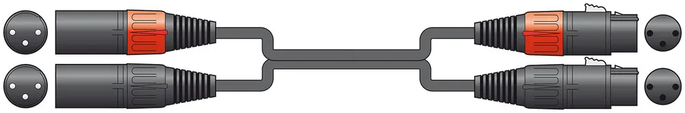 Chord 6m 2 x Male XLR to 2 x Female XLR Lead (190031) Instant Buy