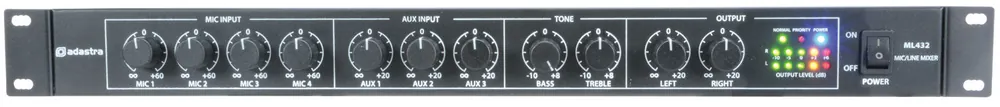 Flash Sale Adastra ML432 1U Mic / Line Rack Mixer (953024)