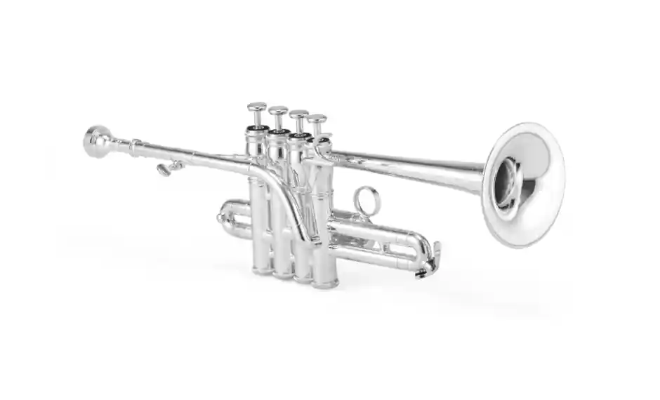 Certified XO Professional Brass1700RS Professional Bb/A Piccolo Trumpet w/Rose Brass Bell - Silver Plated Finish