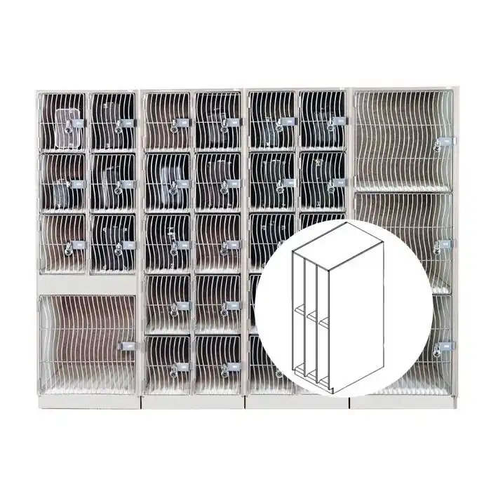 WengerAcoustiCabinet with 6 Narrow Compartments and Waterfall Grille Door - Oyster Special Offer
