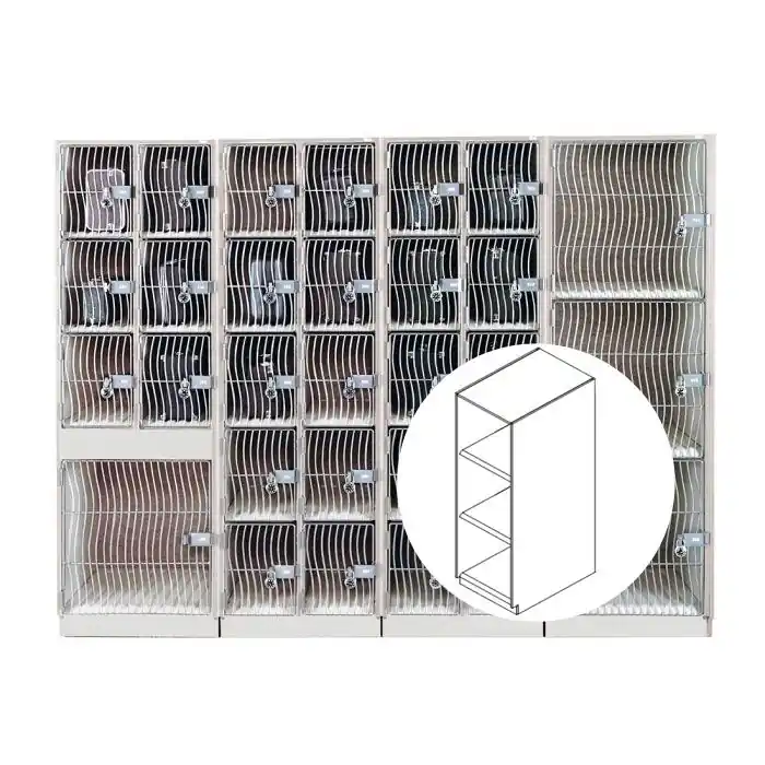 WengerAcoustiCabinet with 3 Compartments and Waterfall Grille Door - Oyster High Quality