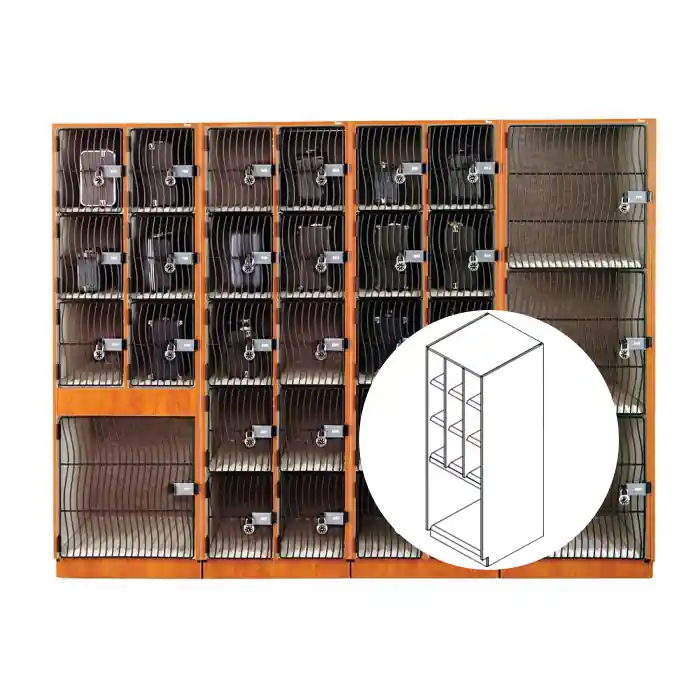 Express Delivery WengerAcoustiCabinet with 9 Small Compartments, Bottom Compartment and Waterfall Grille Door - Cherry