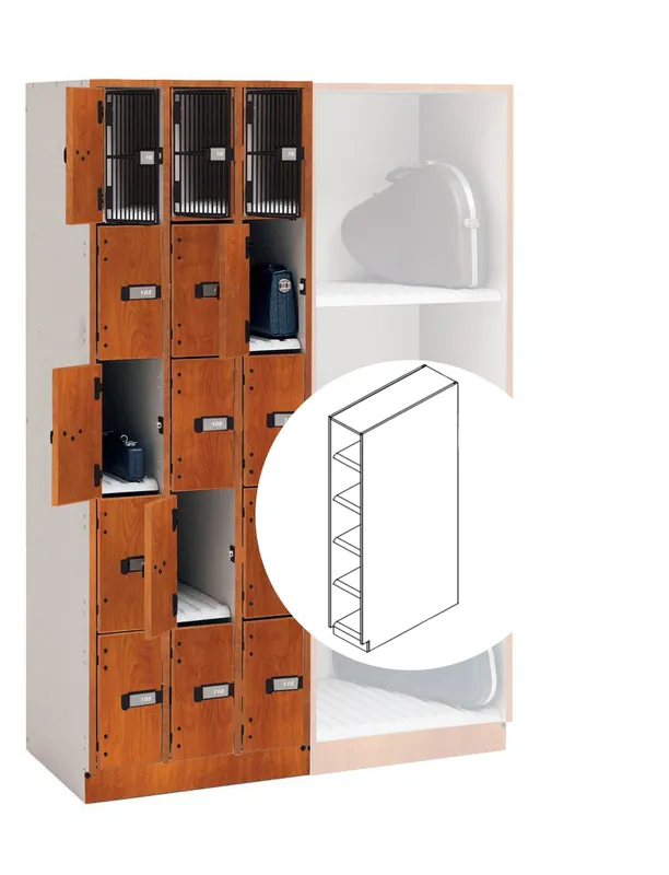 Shop Now WengerUltraStor Cabinet with 5 Wide Compartments and Grille Door - Cherry
