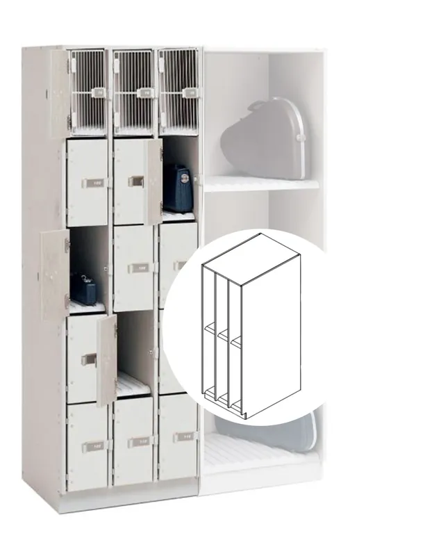 Exclusive WengerUltraStor Cabinet with 6 Narrow Compartments and Grille Door - Oyster