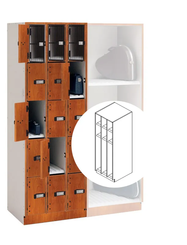 Buy Online WengerUltraStor Cabinet with 6 Small Compartments, 3 Large Compartment and Grille Doors - Cherry