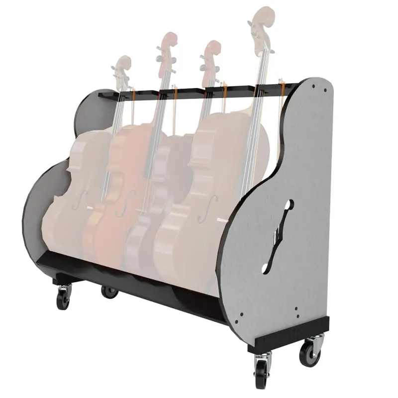 Budget A&S Crafted ProductsBand Room Mobile Four Cellos Storage Rack