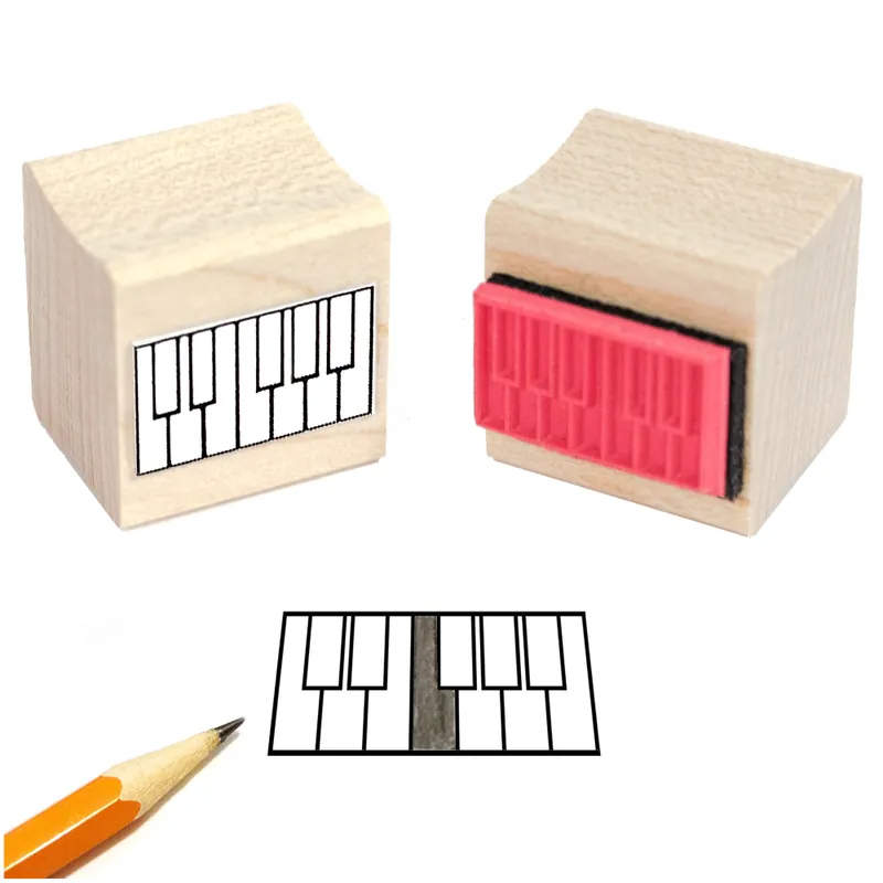 Fan Favorite Whirlwind PressMini Piano Diagram Rubber Stamp & Ink Pad