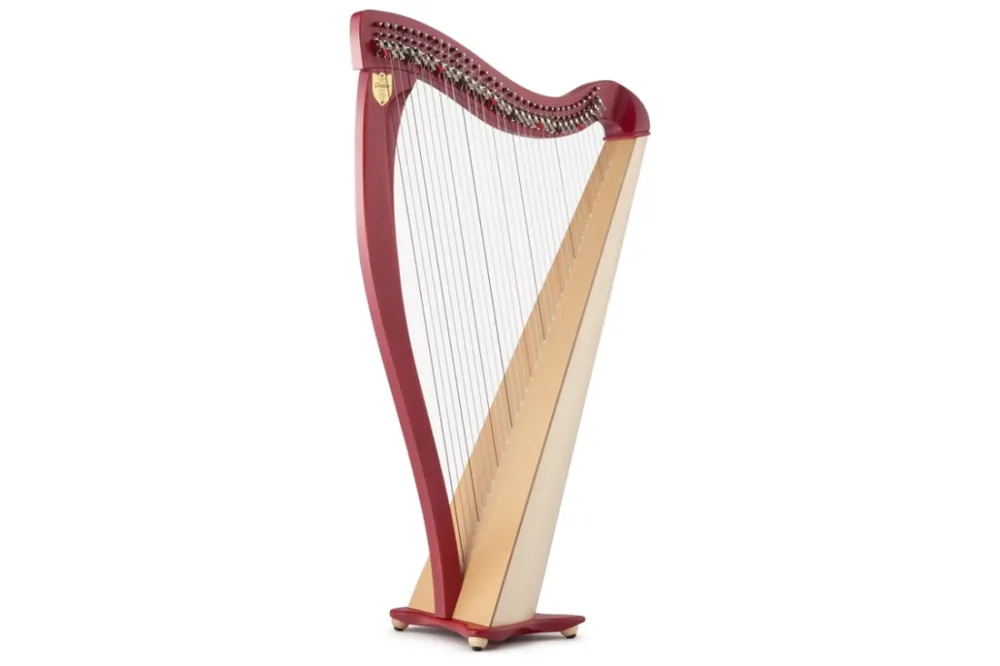 Authentic Lyon & HealyDrake 34-String Lever Harp w/Legs - Two Tone Burgundy and Natural
