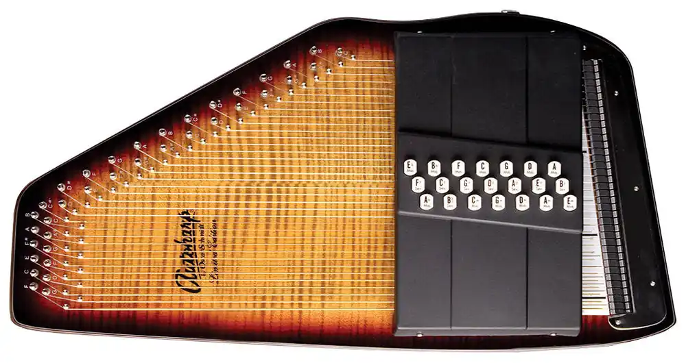 Worldwide Shipping Oscar SchmidtOS150FCE 21 Chord Electric Autoharp - Flame Maple