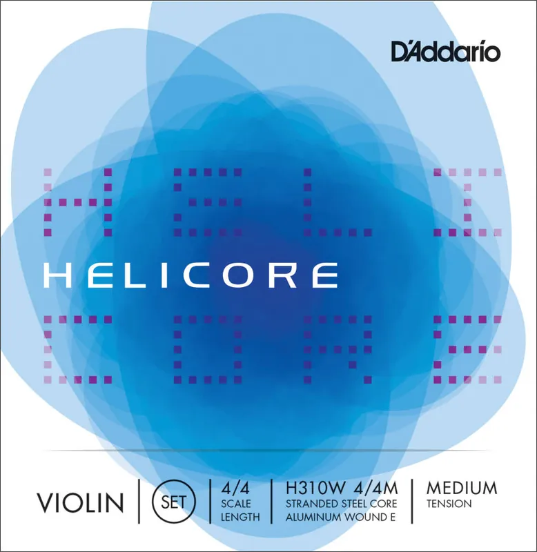 New Release D'Addario OrchestralHelicore Violin Medium Tension Strings, Aluminum Wound E - 4/4