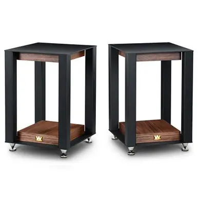 Brand New Wharfedale Linton Speaker Stands (Black Oak, Pair) **OPEN BOX**