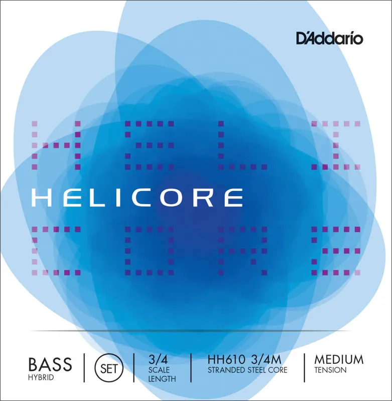 D'Addario OrchestralHH610 3/4M - Helicore Hybrid Bass String Set, 3/4 Scale, Medium Tension Money Back Guarantee