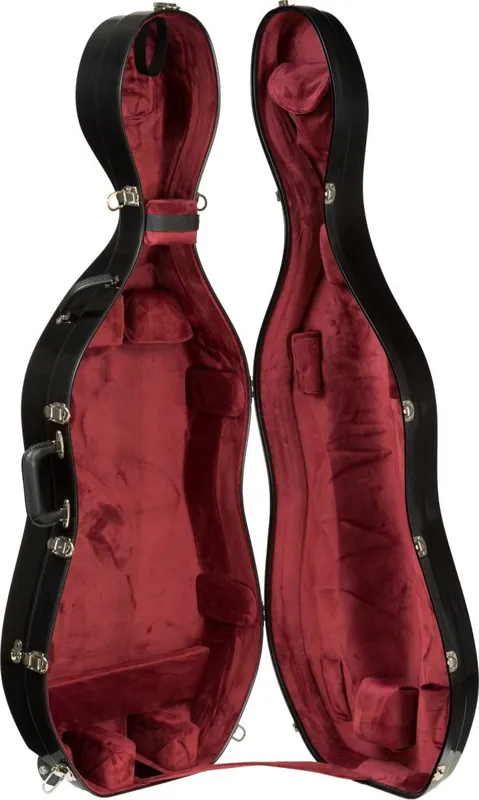 BobelockFiberglass Cello Case with Wheels - Black/Wine New Arrival